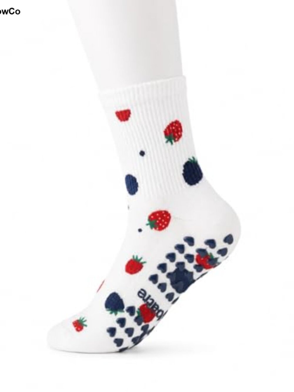 Crew Grip Socks Non Slip Cotton Blend Pilates Barre Yoga